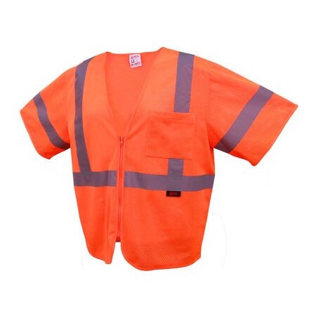 Gss Safety Hi-Vis Safety Vest 4XL Class 3 , Zipper 2002-4XL